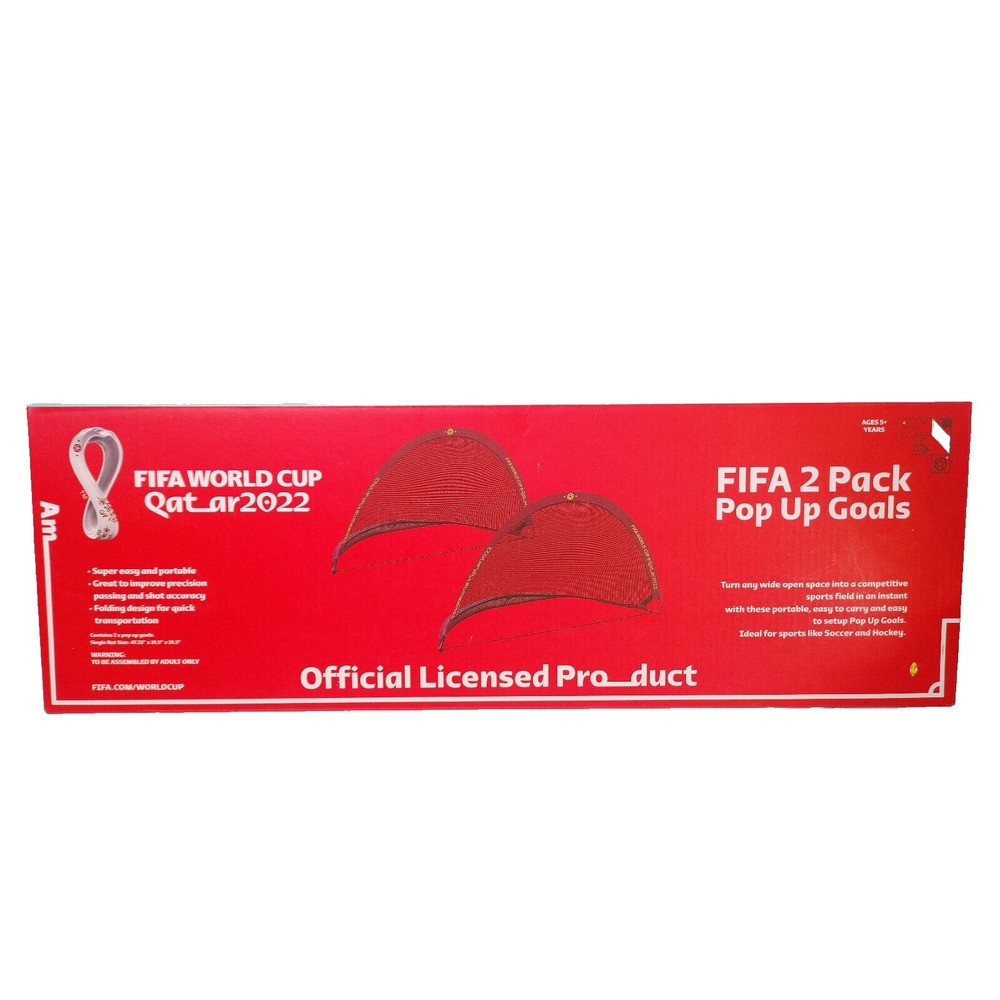 FIFA World Cup Qatar 2022 Pop Up Soccer Football Goals 2 Pack Official Licensed